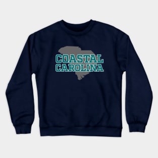 Coastal Carolina - South Carolina Gray Outline Crewneck Sweatshirt